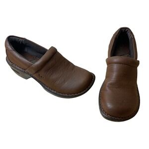BOC‎ Born Casual Leather Mules Clogs Brown Women's Size 8M